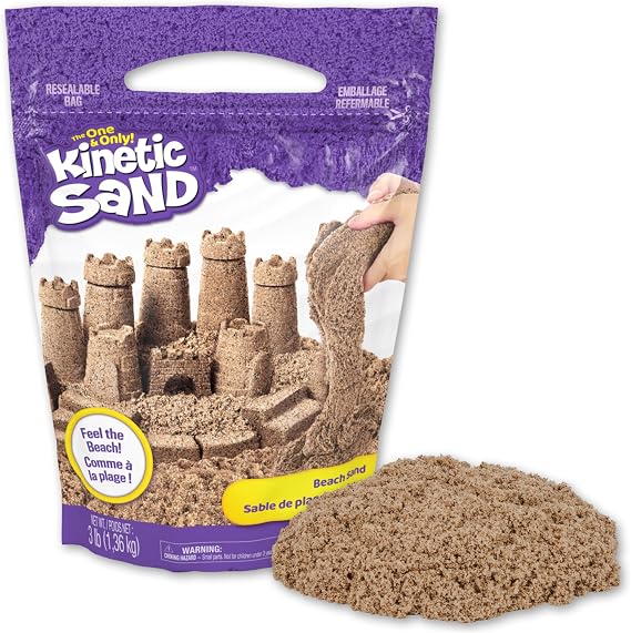 Kinetic Sand 3lb Beach Play Sand, Moldable Sensory Toys, Ages 3+