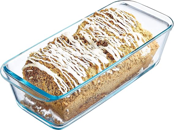 SIMAX Glassware Classic 1.5 Quart Loaf Dish, Glass Loaf Pan, Heat, Cold and Shock-Proof Borosilicate Glass, Made in Europe, Dishwasher Safe, 11 x 4.8 x 3