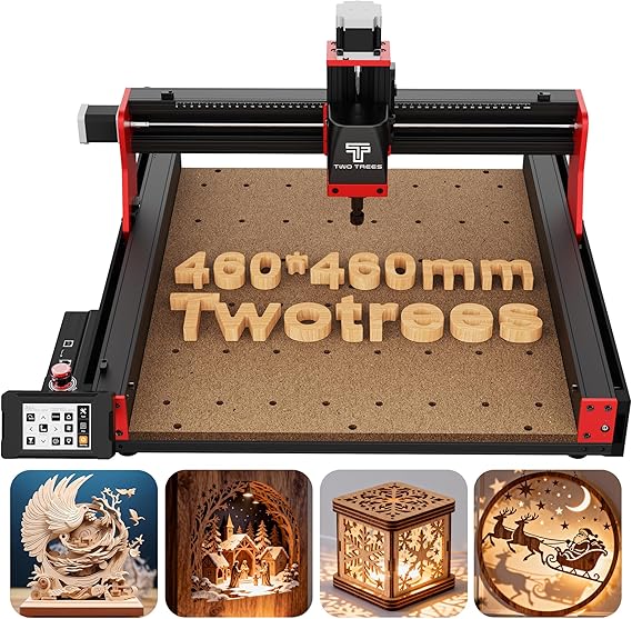 Twotrees TTC450 Pro CNC Router Machine with NEMA 23 Closed-Loop Stepper Motor 3.5" Touch Screen,Upgraded 3 Axis Engraver Machine, Engraving Milling Machine for Wood Acrylic Aluminum Carving Cutting