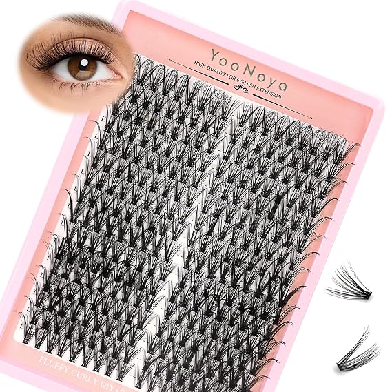 Fairy Lash Clusters 288 Pcs Wispy Cluster Eyelashes Extensions Cat Eye Eyelash Clusters Left & Right Fox Eye Lash Extension Individual Fluffy Lashes Cluster DIY at Home (WY 11)
