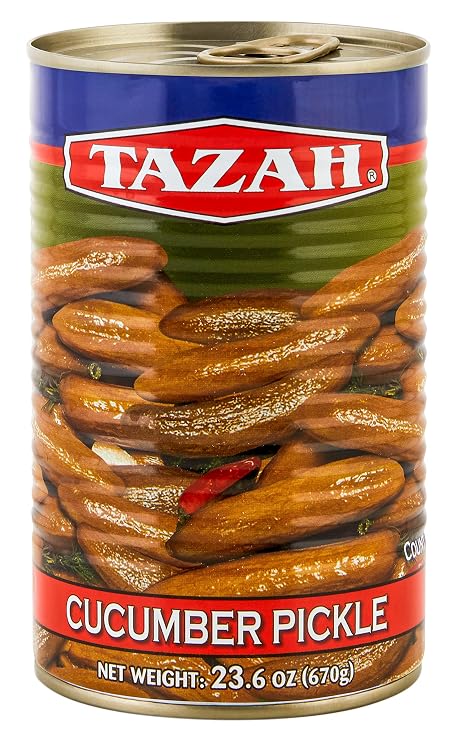 Tazah Cucumber Pickle 23.6oz - 670g Premium Pickled Cucumbers in Brine - Kosher