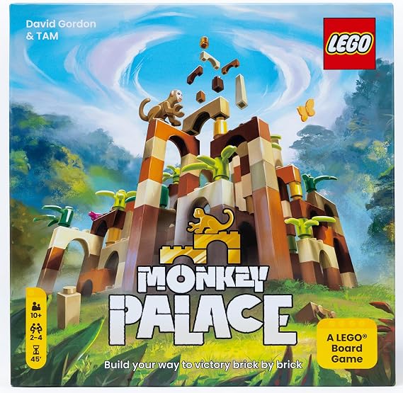 Asmodee - Monkey Palace: A LEGO Board Game - Build Your Way to Victory Brick by BrickFun Family Building Game for Kids and Adults, Ages 10+, 2-4 Players, 45 Minute Playtime