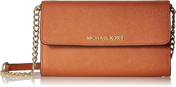 MICHAEL Michael Kors Womens Jet Set Travel Large Phone Crossbody Orange One Size