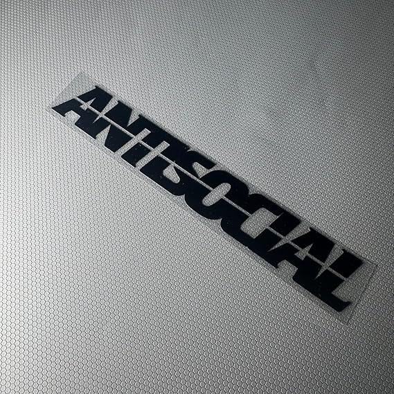 Car Styling Sticker for Antisocial Auto Rear Front Windshield Banner Window Screen Decal (Black, 80x13cm)