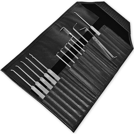 MULTIPICK Elite Lock Picking Set [14 Pieces 0.6 mm] - Professional Lock Pick Kit for Picking Locks - Lock Picks with Tensioner - Lock Picking Tool