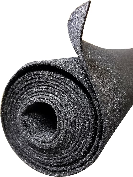 Polymat Audio 16 Ft by 3.75 Ft Wide Charcoal/Dark Grey Car Sub Woofer Speaker Box Carpet, Dj Enclosure Latex Backed Felt and Trunk Liner 16'X3.75', 192"x45"