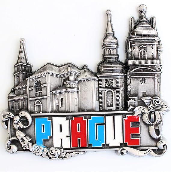 Metal Fridge Magnet Unique Design Home Kitchen Decorative Travel Holiday Souvenir Gift, Stick Up Your Lists, Photos on Your Refrigerator (Prague)