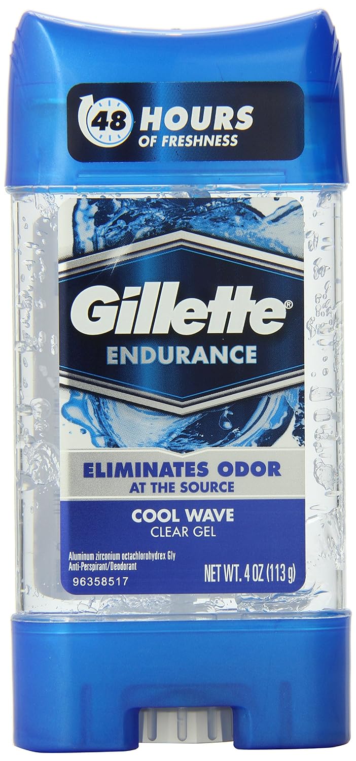 Gillette Anti-Perspirant Deodorant Clear Gel, Cool Wave 3.8 oz Pack of 3