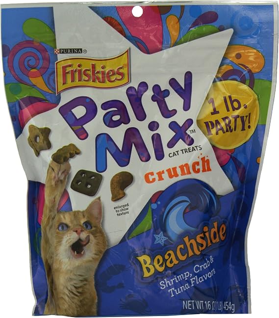 Friskies Party Mix Cat Treats, Beachside Crunch, 16-Ounce Pouch, Pack Of 1