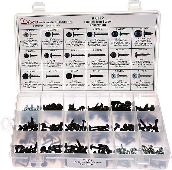 Disco Automotive 8112 Phillips Trim Screw Assortment