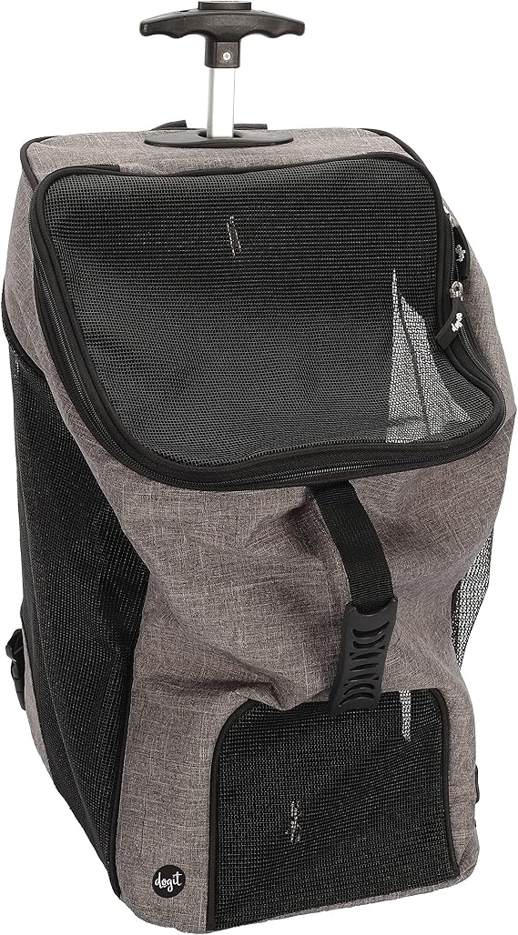 Dogit Explorer Backpack Carrier, Soft Small Dog Travel Carrier,Black,Rolling Backpack,77565