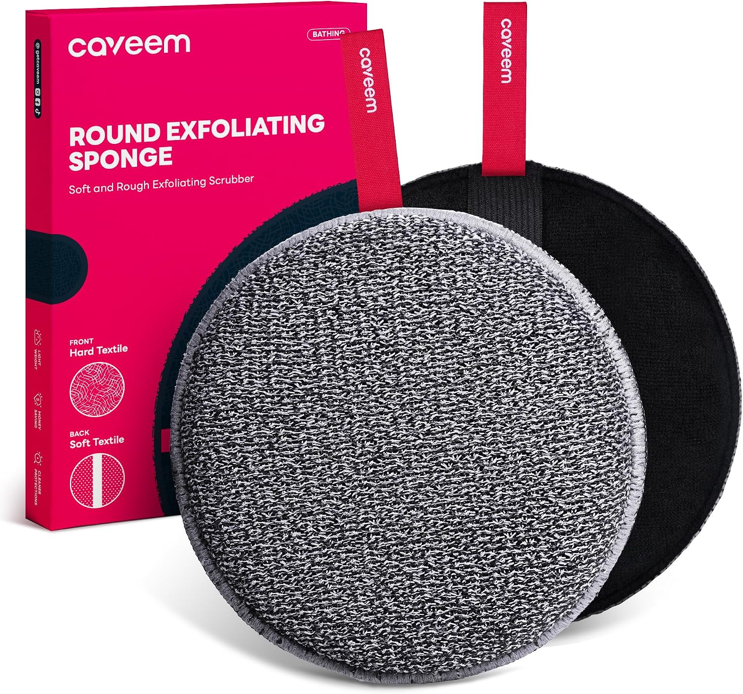 Exfoliating Body Scrubber, Bath and Body Scrub Buffer, Body Exfoliator for Remove Dead Skin, Gentle and Rough Lightweight Sponge for Shower 2 Pack