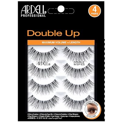Ardell Double Up 113 Lashes - Maximum Volume and Length False Eyelashes, 4 Pairs, 1 Pack