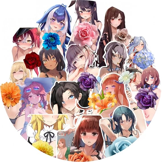 Anime Girl Stickers for Adult,60pcs Kawaii Cute Hot Girl Sticker, Waterproof Japanese Stickers, Vinyl Decals for Car,Scrapbook