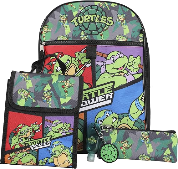 Bioworld Teenage Mutant Ninja Turtles 5pc Backpack + Lunch set