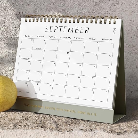 Aesthetic Desk Calendar 2026 - Runs until December 2026 - Beautiful Small Flip Desktop Calendar for Easy Organizing