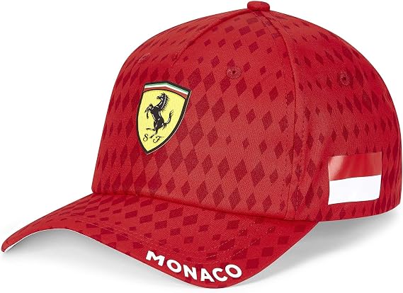 Unisex Formula 1 Scuderia Ferrari Monaco Race Cap, Red, One size
