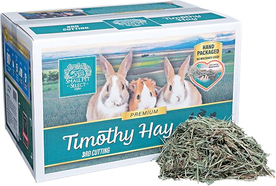 Small Pet Select 3rd Cutting Super Soft Timothy Hay Pet Food for Picky Eaters, Rabbits, Guinea Pigs, and Other Small Animals, Easy to Store Box, 20 Lb (9.07 kg)