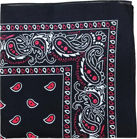 Qratfsy Polyester Breathable Sheer Stylish Bandana - Paisley and Solid Colors