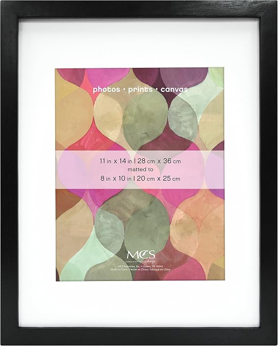 MCS Art Frame with Mat Opening, Black, 11 x 14 in