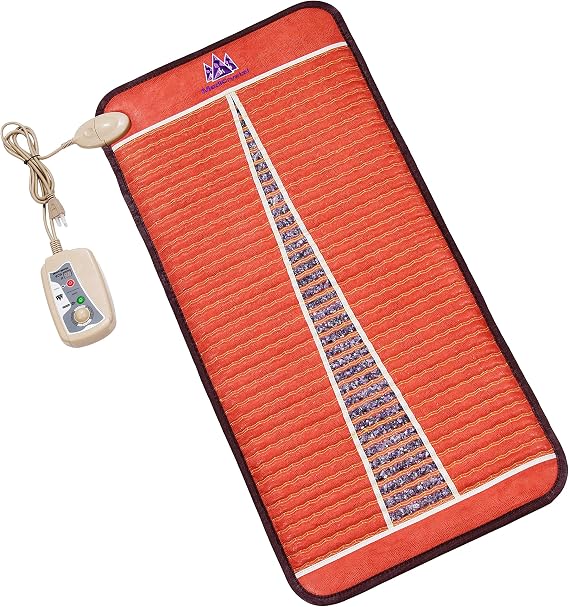 MediCrystal Amethyst Infrared Heat Mat Compact 48" L x 22" W (120x55 cm) - EMF-free Heating Mattress with Natural Crystals