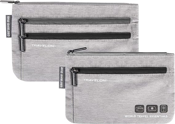 Travelon World Travel Essentials Set of 2 Currency and Passport Organizers