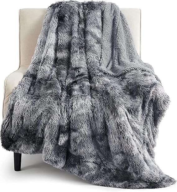 Bedsure GentleSoft Fluffy Fuzzy Faux Fur Throw Blanket for Couch, Soft Sherpa Fleece Cozy Gifts for Women, Plush Bed Blanket Room Decor for Men, Thick Warm Teen Gifts Winter Bedding