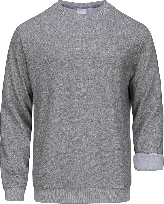 NORDIC OUTLAND Men's Sweatshirt Soft Fleece Lined Jumper, Long Sleeve Classic Warm Pullover Basic Top