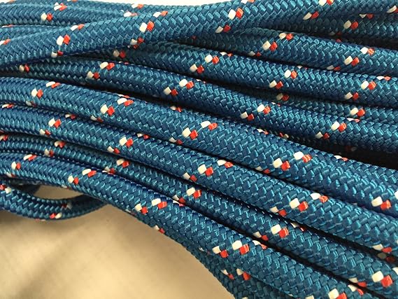 7/16 Inch by 100 Feet Double Braid Polyester Rope, Blue
