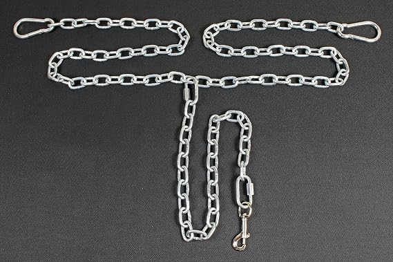 Chew Proof Truck Bed Dog Tether Chain for SUV and UTV Heavy-Duty Pet Leash Harness Vehicle Restraint Cable with Tie Down Out for Safe and Secure Pet Transportation