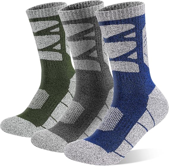 GRPSKCOS Hiking Socks Men 3 Pairs Men Crew Sock for Outdoor Running